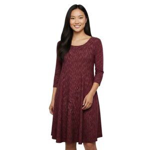 Saturday/Sunday x Anthropologie Narva‎ Swing Dress. Marled Heather Maroon XS.
